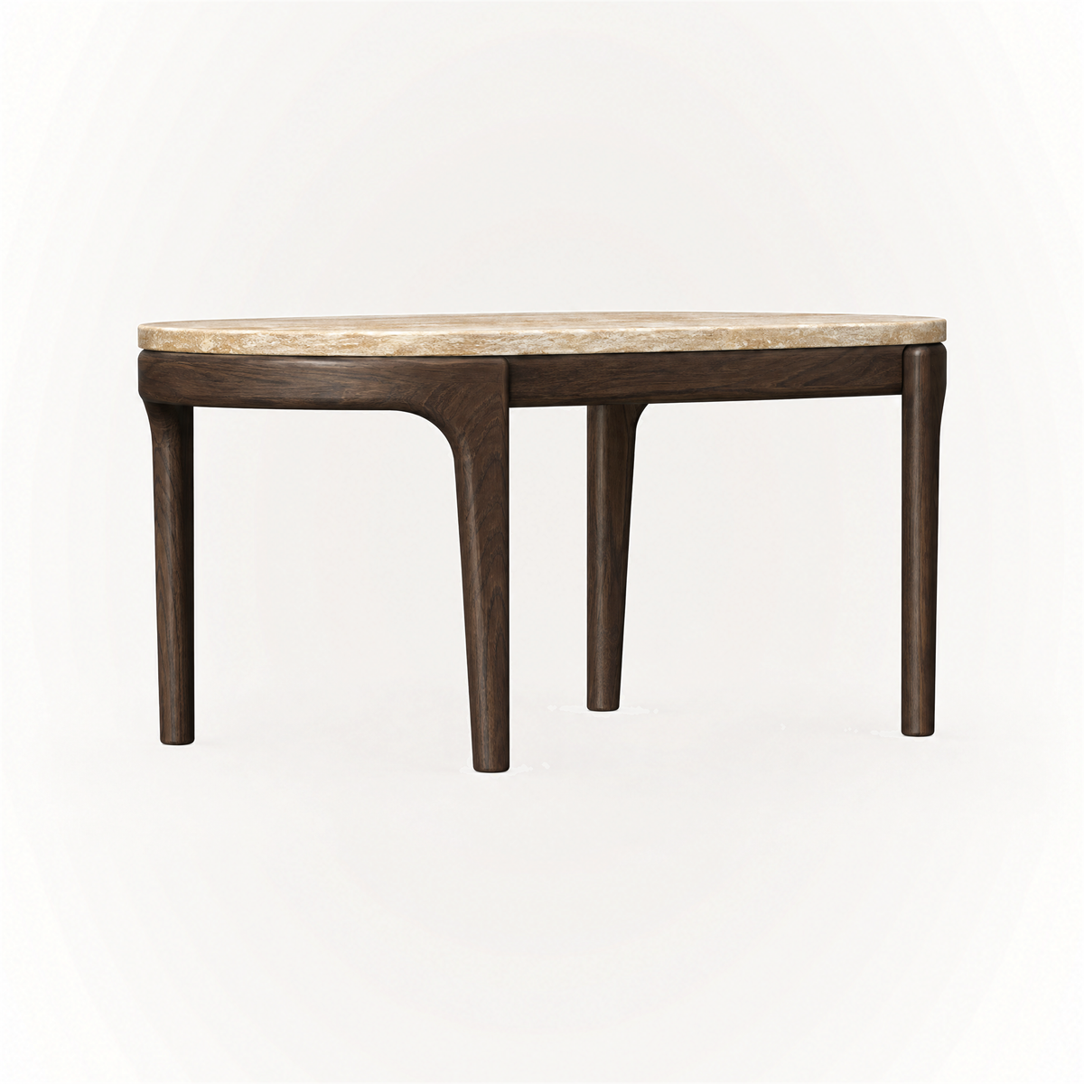 Designed by Ramón Esteve, the Tcha High Coffee Table at ACERKA Miami showcases a raised silhouette and the unique tonal variations of Italian Light Travertine.