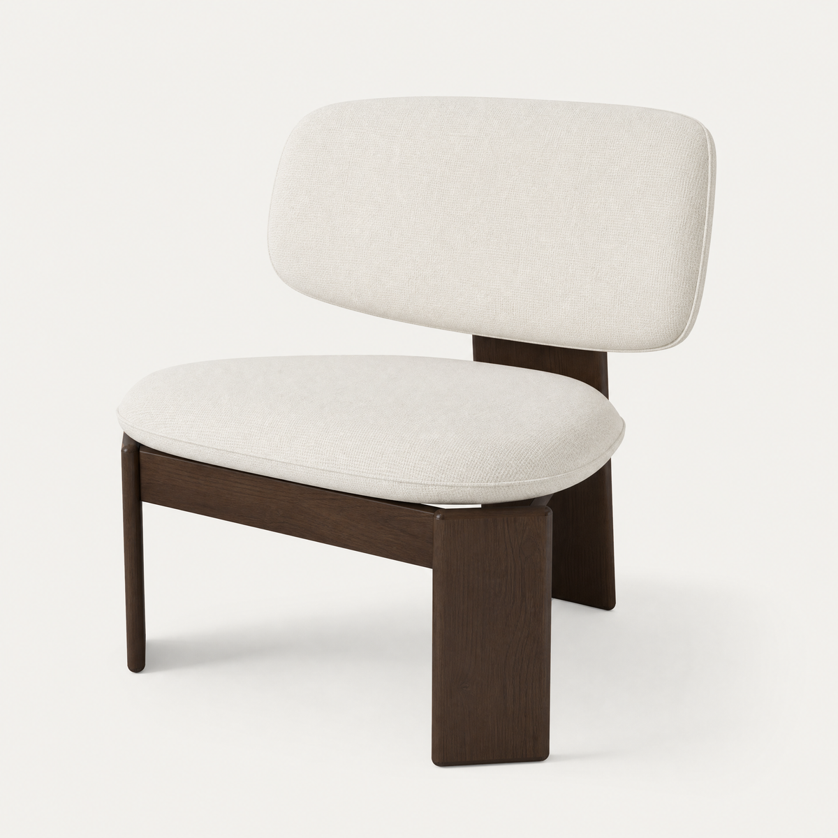 CERKA Miami showcases Valerio Sommella’s Gaba Lounge Chair, combining soft upholstered proportions with an architectural FSC-certified American oak frame.
