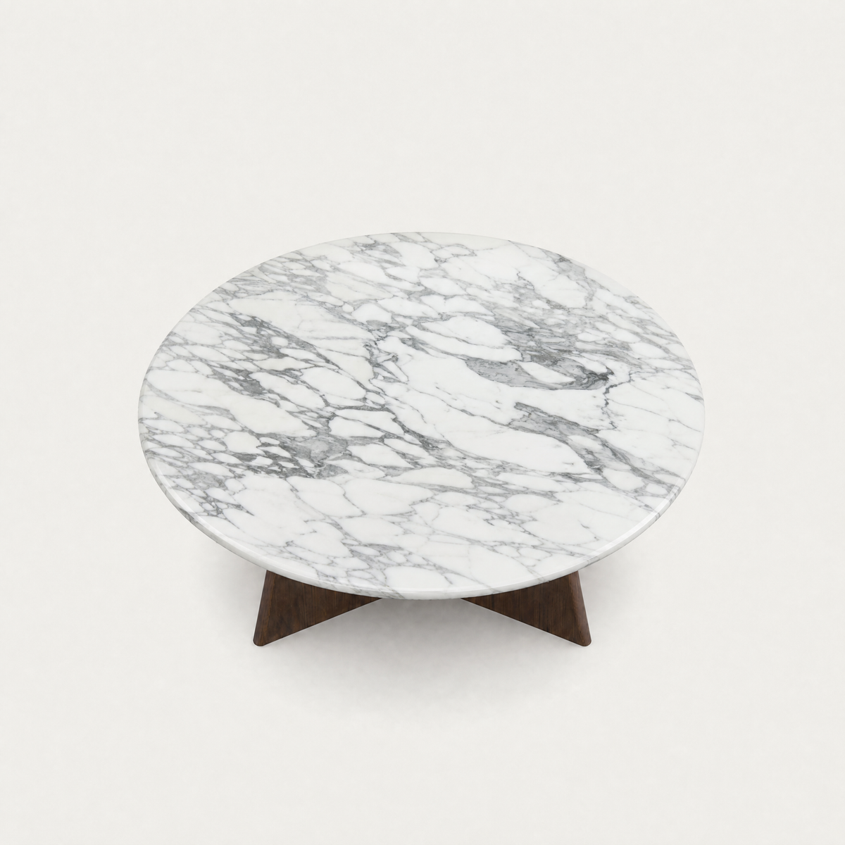 The Cabo Coffee Table by Francesco Meda combines rich Dark Oak with Arabescato marble for a refined contemporary statement, available at ACERKA Miami.