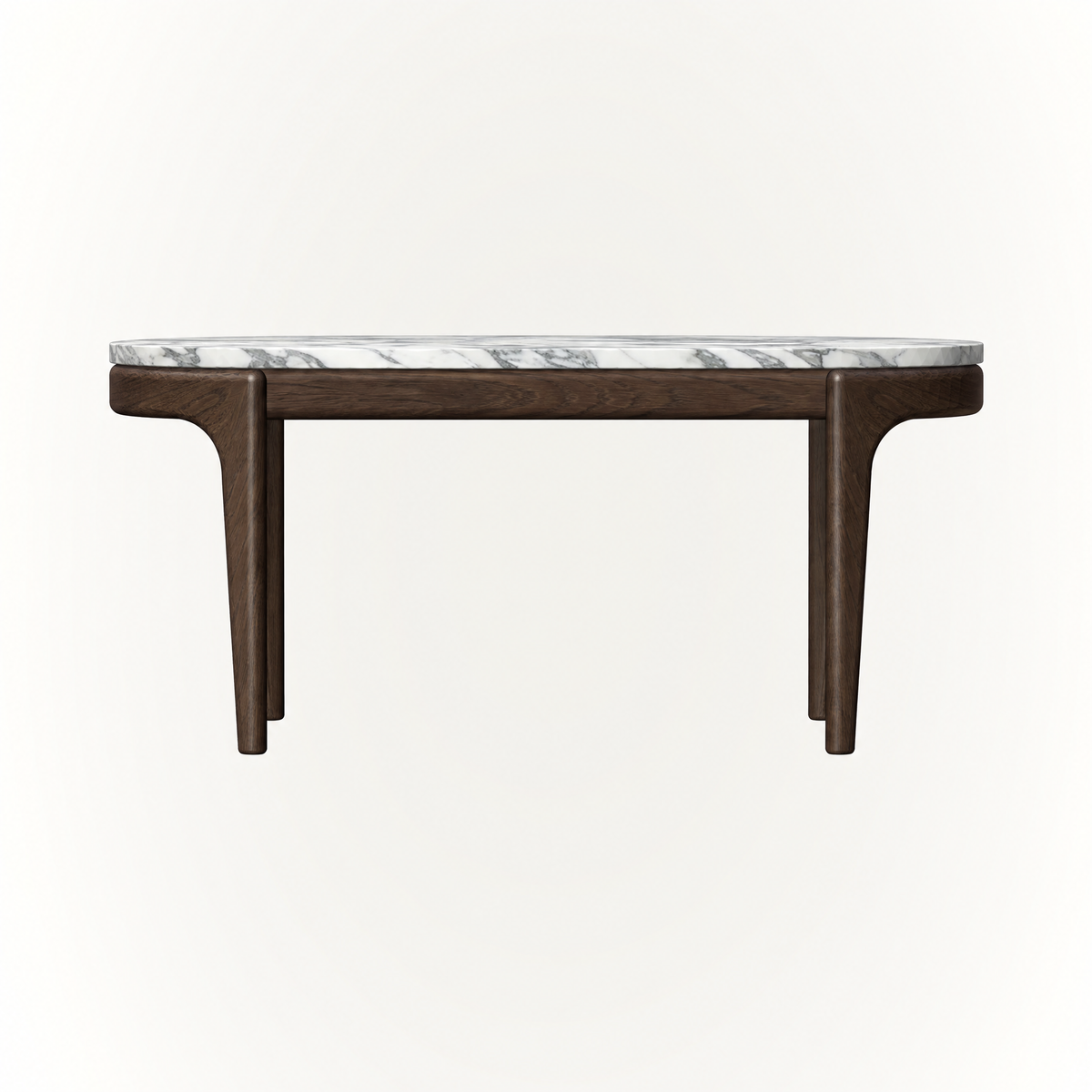 The Tcha High Coffee Table by Ramón Esteve highlights the organic texture and tonal variation of Italian Light Travertine, available at ACERKA Miami.