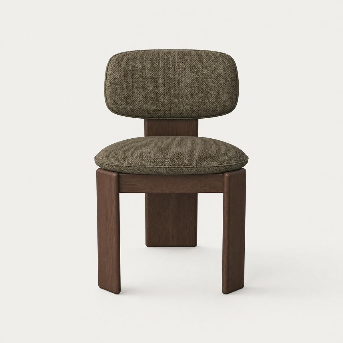 Generous cushioning and rounded oak detailing give Valerio Sommella’s Gaba Dining Chair its distinctive silhouette, available through ACERKA Miami.