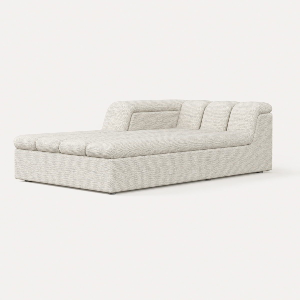 ACERKA Miami presents the Devi Chaise Module with generous proportions, deep cushioning, and a distinctive low-profile silhouette.