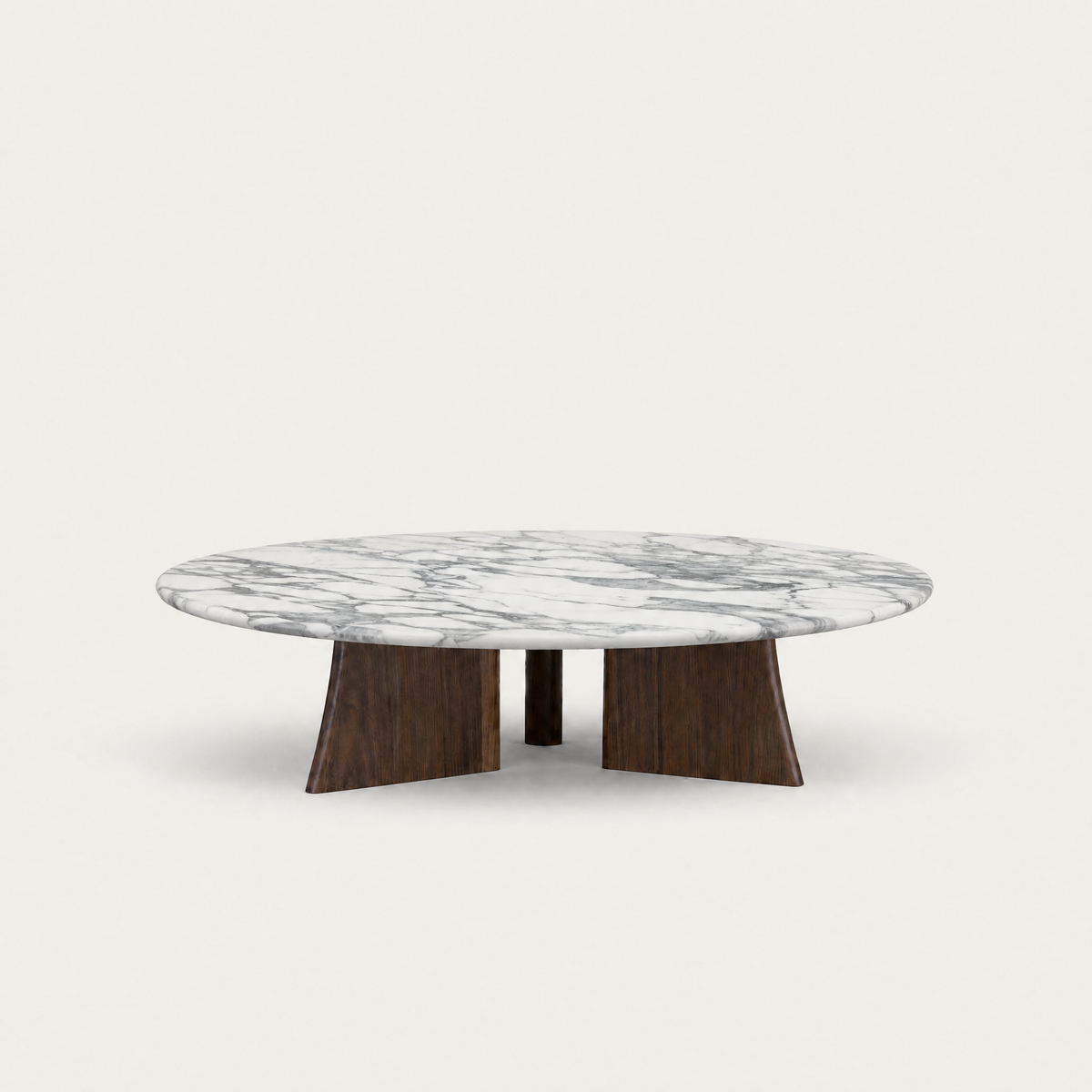 Designed by Francesco Meda, the Cabo Coffee Table at ACERKA Miami pairs clean circular geometry with the natural warmth of Dark Oak and dramatic Arabescato marble.