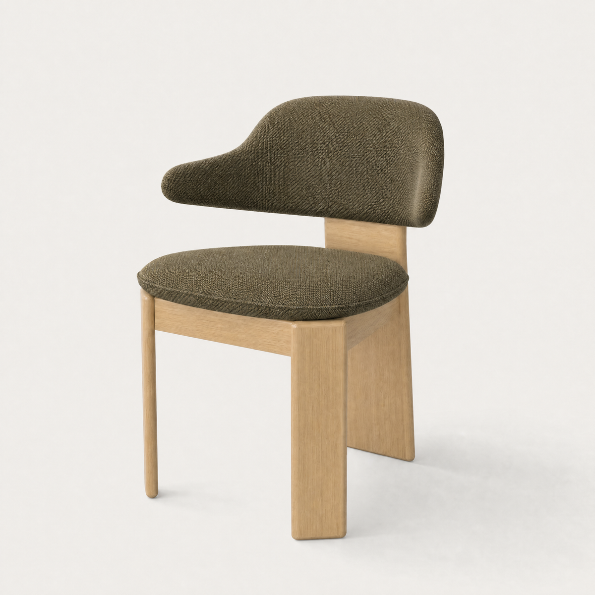 Gaba Dining Armchair – Olive Green / Natural Oak, designed by Valerio Sommella.