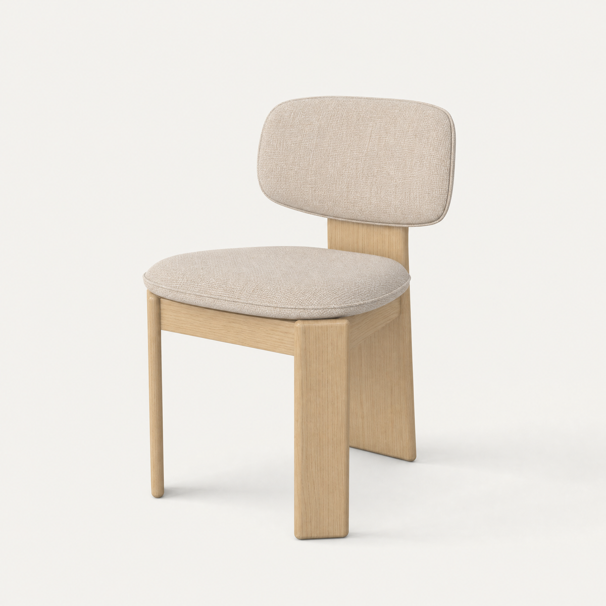 Gaba Dining Chair – Stone Beige / Natural Oak, designed by Valerio Sommella.
