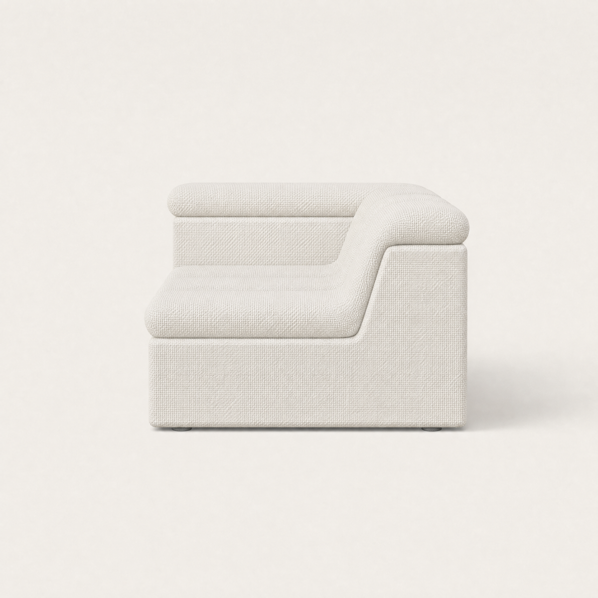 Devi Modular Sofa in Alpine White, side profile, designed by Valerio Sommella for Acerka.