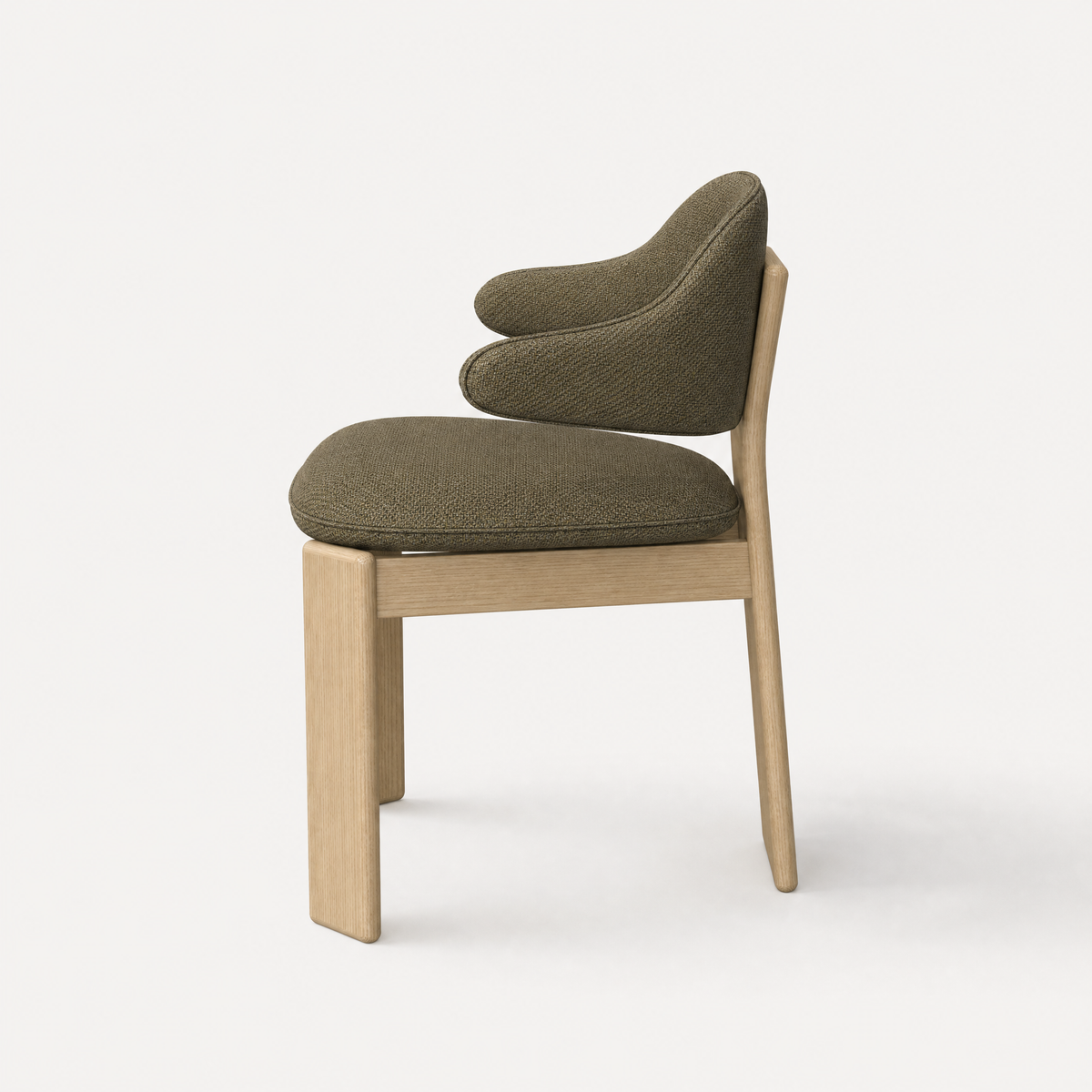 Gaba Dining Armchair – Olive Green / Natural Oak, designed by Valerio Sommella.