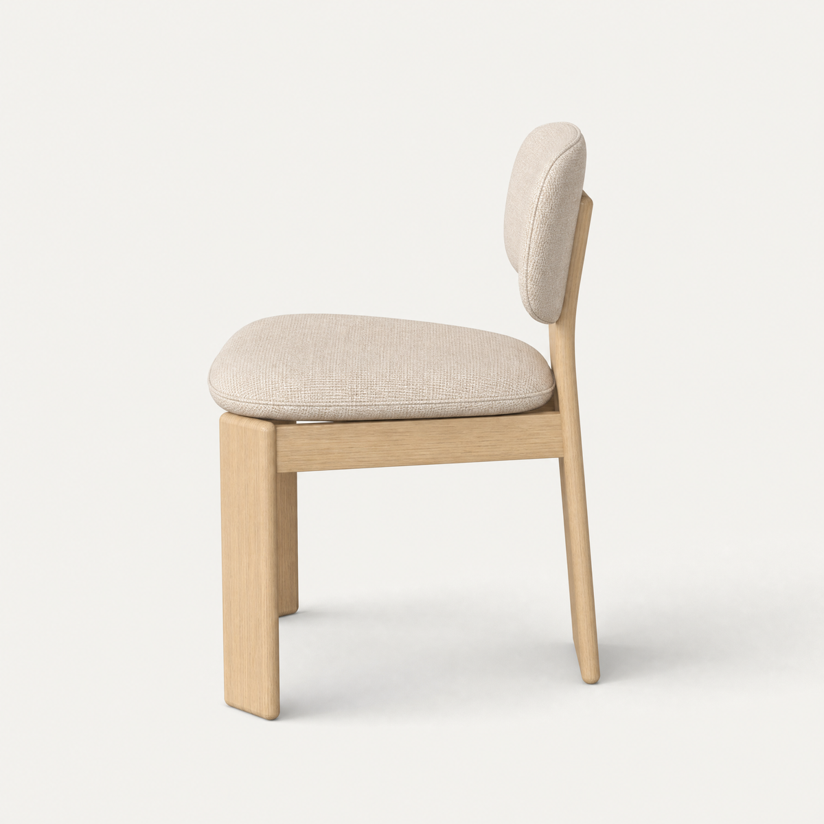 Gaba Dining Chair – Stone Beige / Natural Oak, designed by Valerio Sommella.