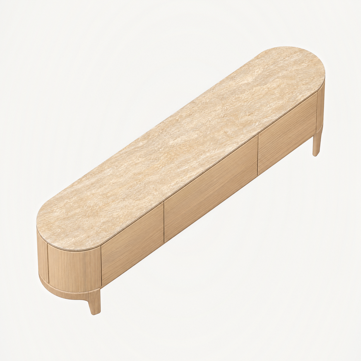 Tcha Media Cabinet - Travertine