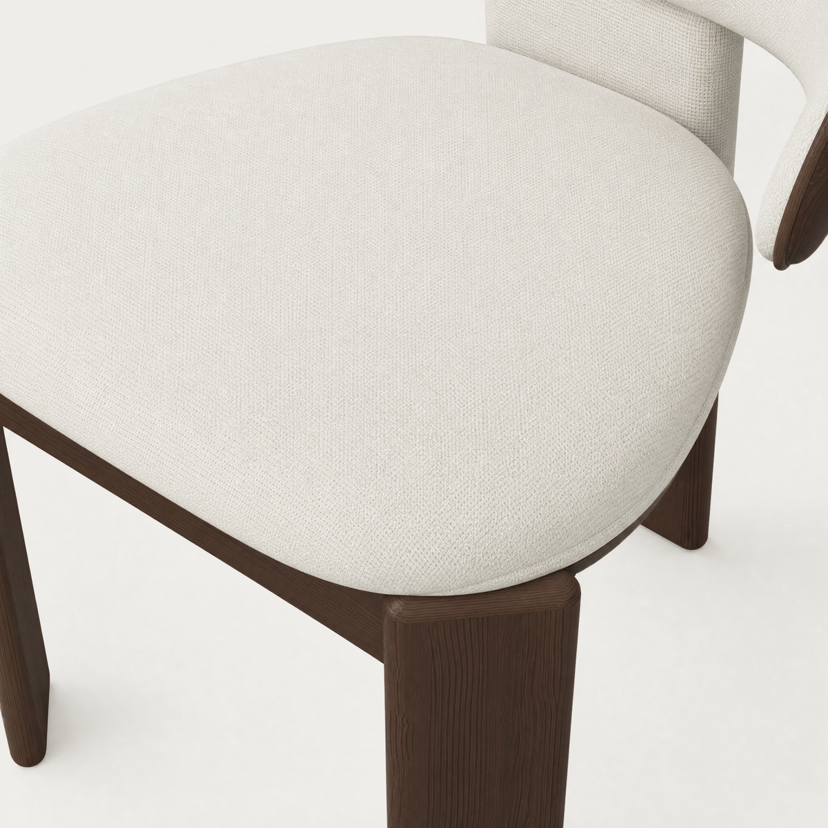 Available in Alpine White, Stone Beige, and Olive Green upholstery, ACERKA Miami’s Gaba Dining Armchair combines generous cushioning with FSC-certified Dark Oak craftsmanship.