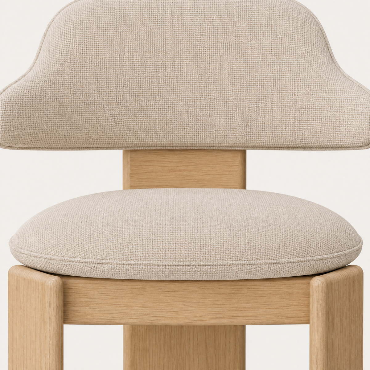 Gaba Dining Armchair – Stone Beige / Natural Oak, designed by Valerio Sommella.