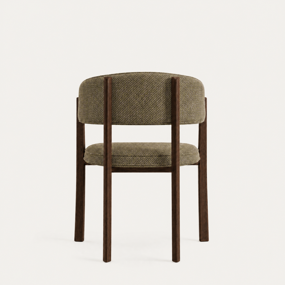 Avila Dining Chair by Francesco Meda in Olive Green fabric and a Dark Oak frame.