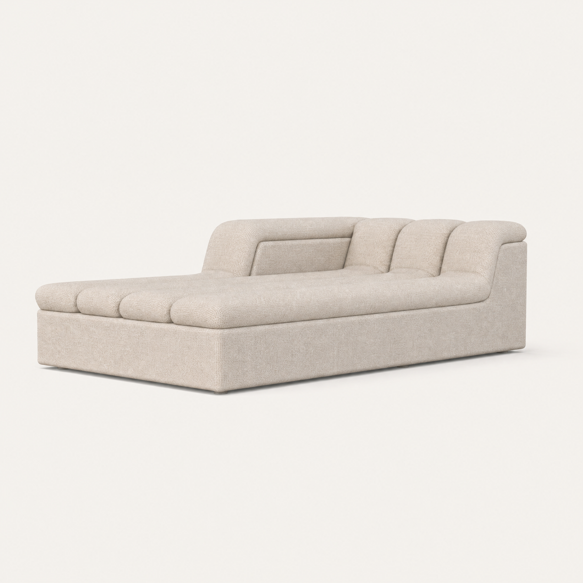 Devi Chaise Module in Stone Beige, three-quarter view — Designed by Valerio Sommella for Acerka