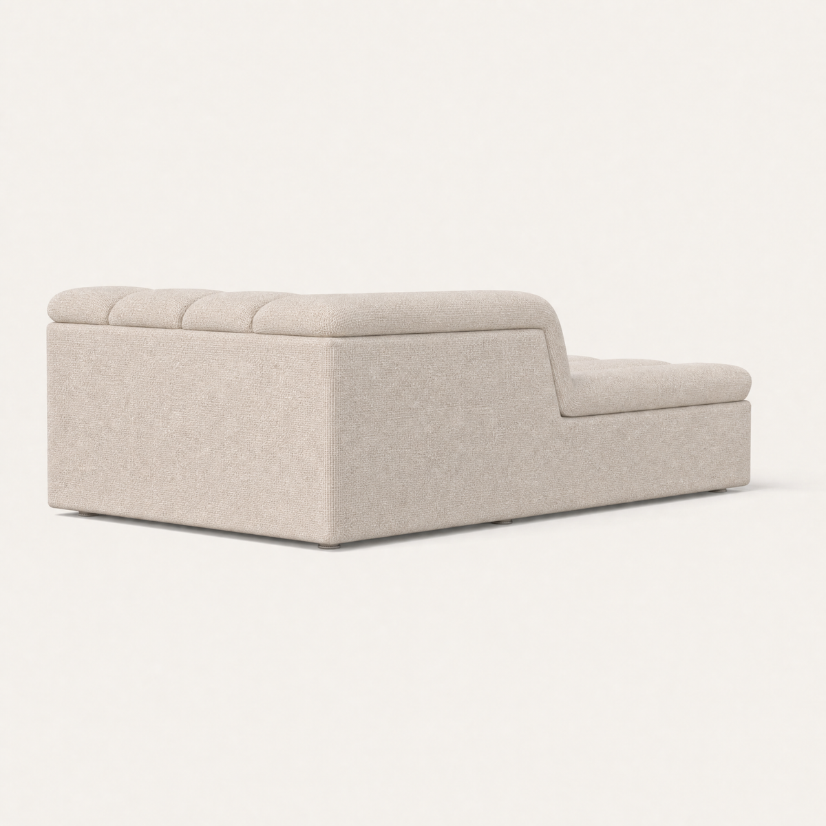 Devi Chaise Module in Stone Beige, rear three-quarter view — Designed by Valerio Sommella for Acerka