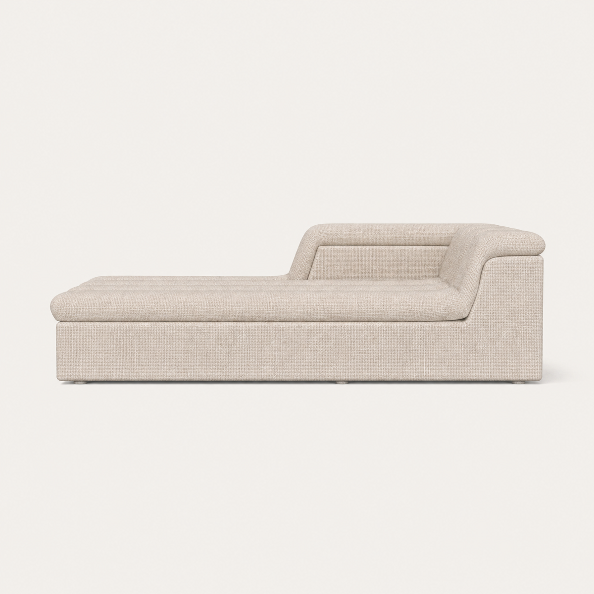 Devi Chaise Module in Stone Beige, side view — Designed by Valerio Sommella for Acerka