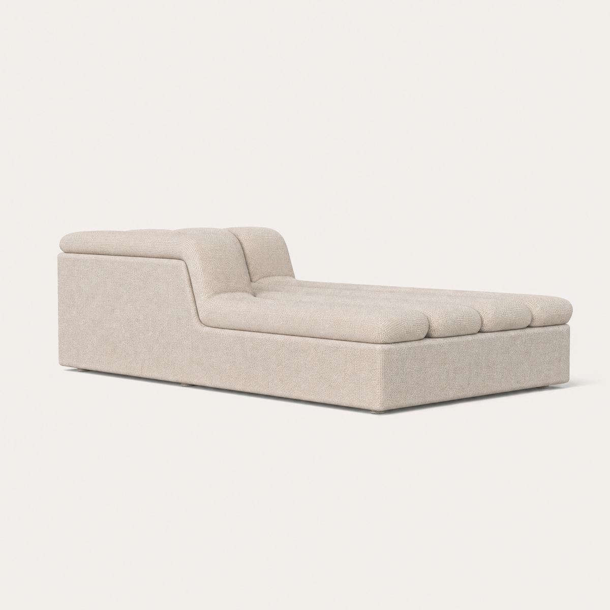 Devi Chaise Module in Stone Beige, opposite three-quarter view — Designed by Valerio Sommella for Acerka