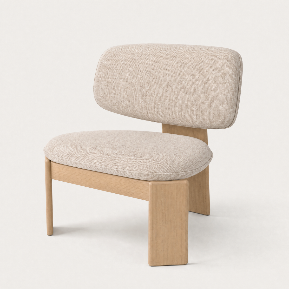 Gaba Lounge Chair – Stone Beige / Natural Oak, designed by Valerio Sommella.
