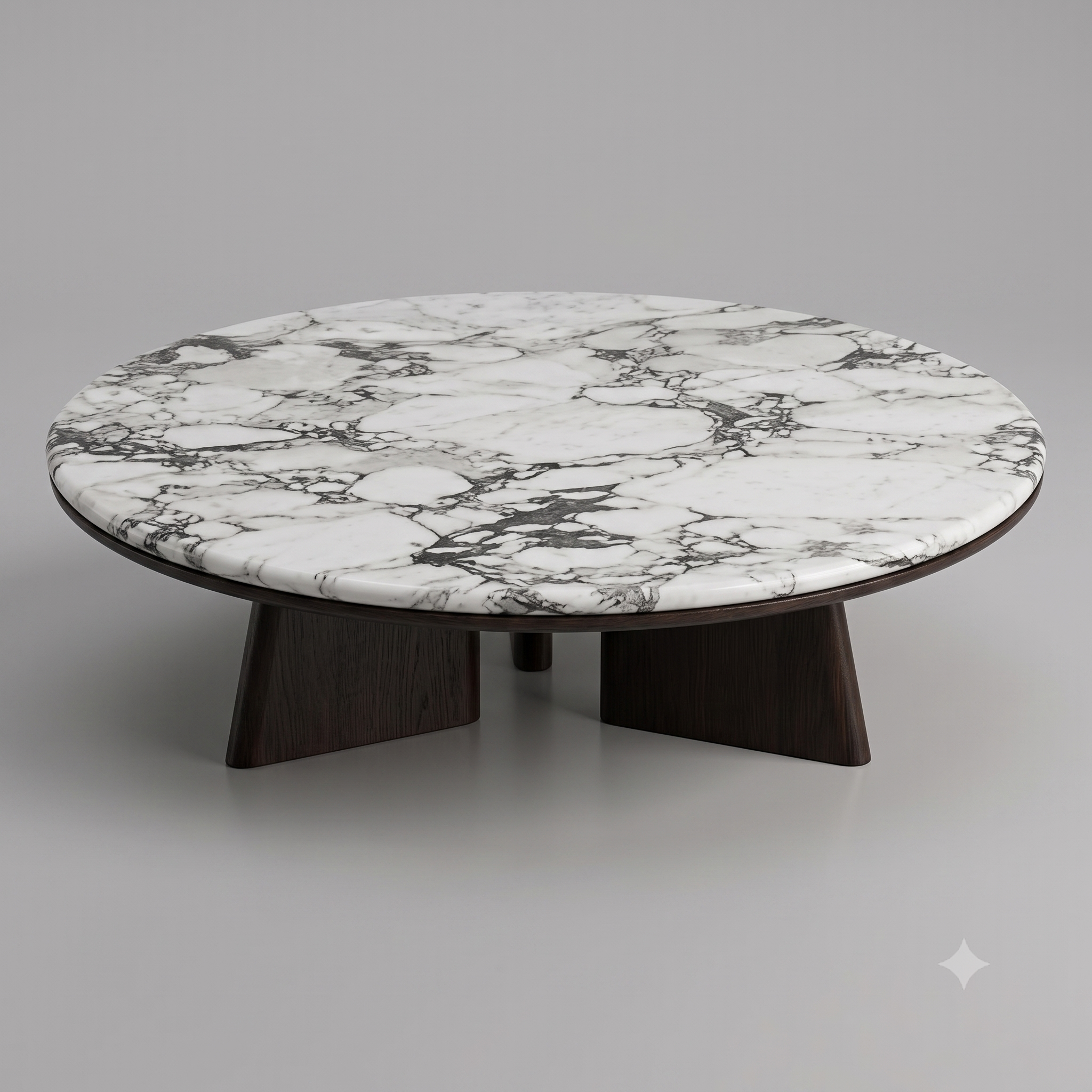 Cabo High Coffee Table - Arabescato Marble / Dark Oak