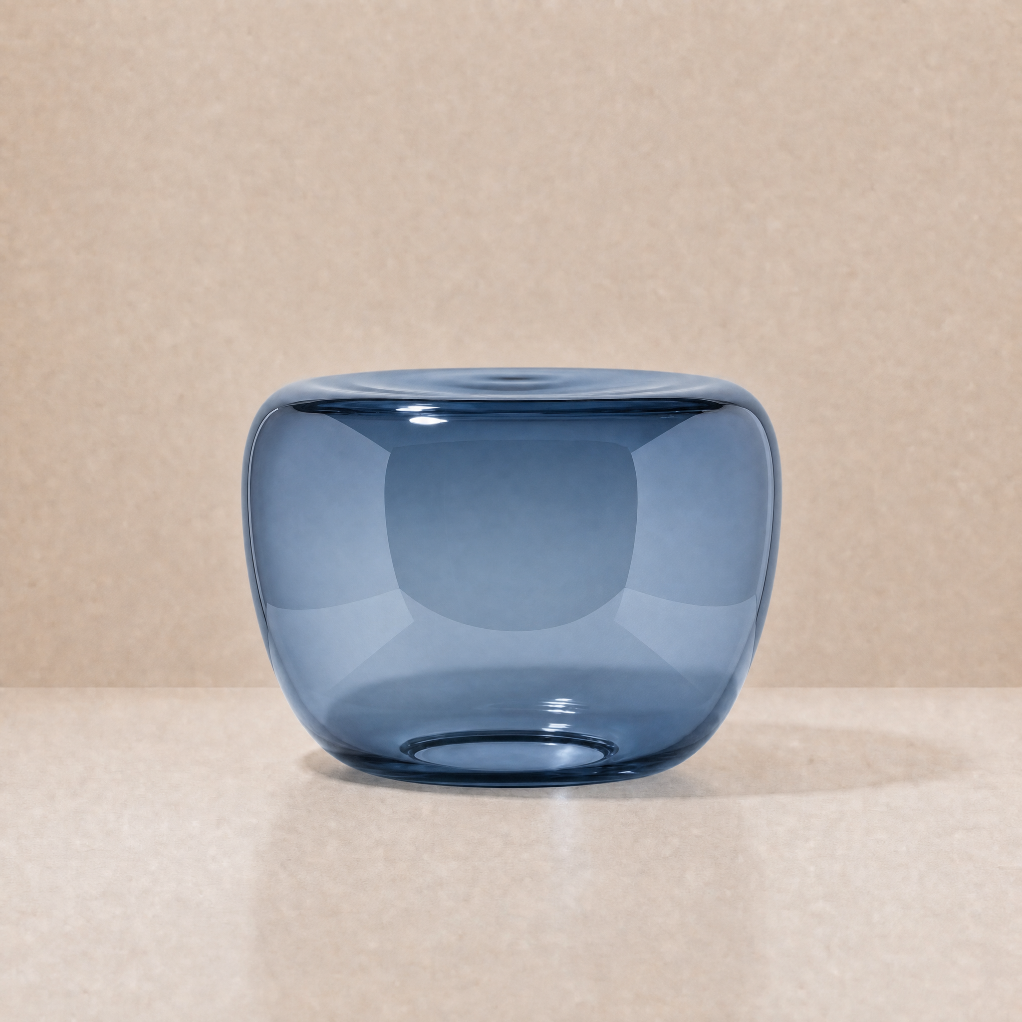 Lucid Blown Glass Coffee Table – Medium / Steel Blue