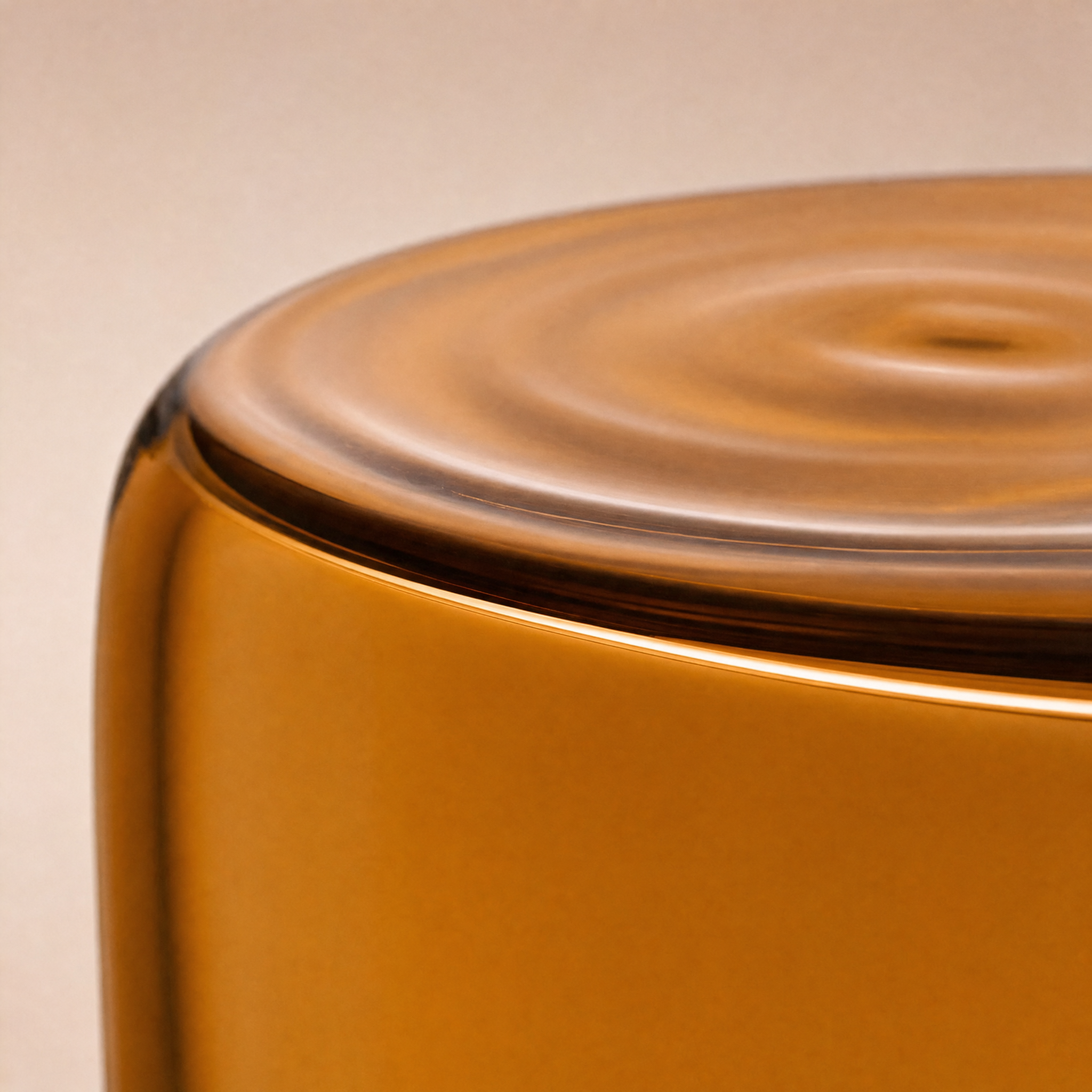 Lucid Blown Glass Coffee Table – Small / Amber