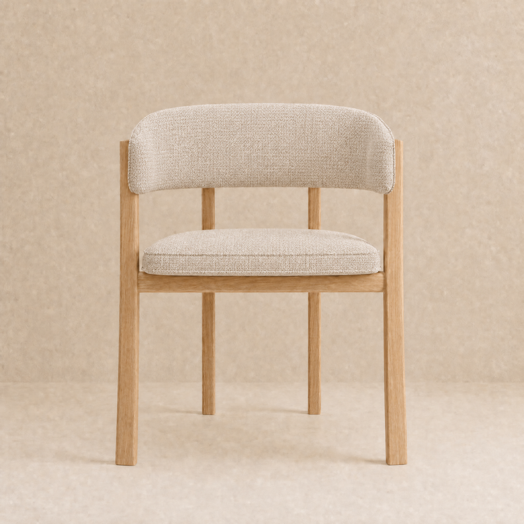 Avila Dining Chair – Stone Beige / Natural Oak