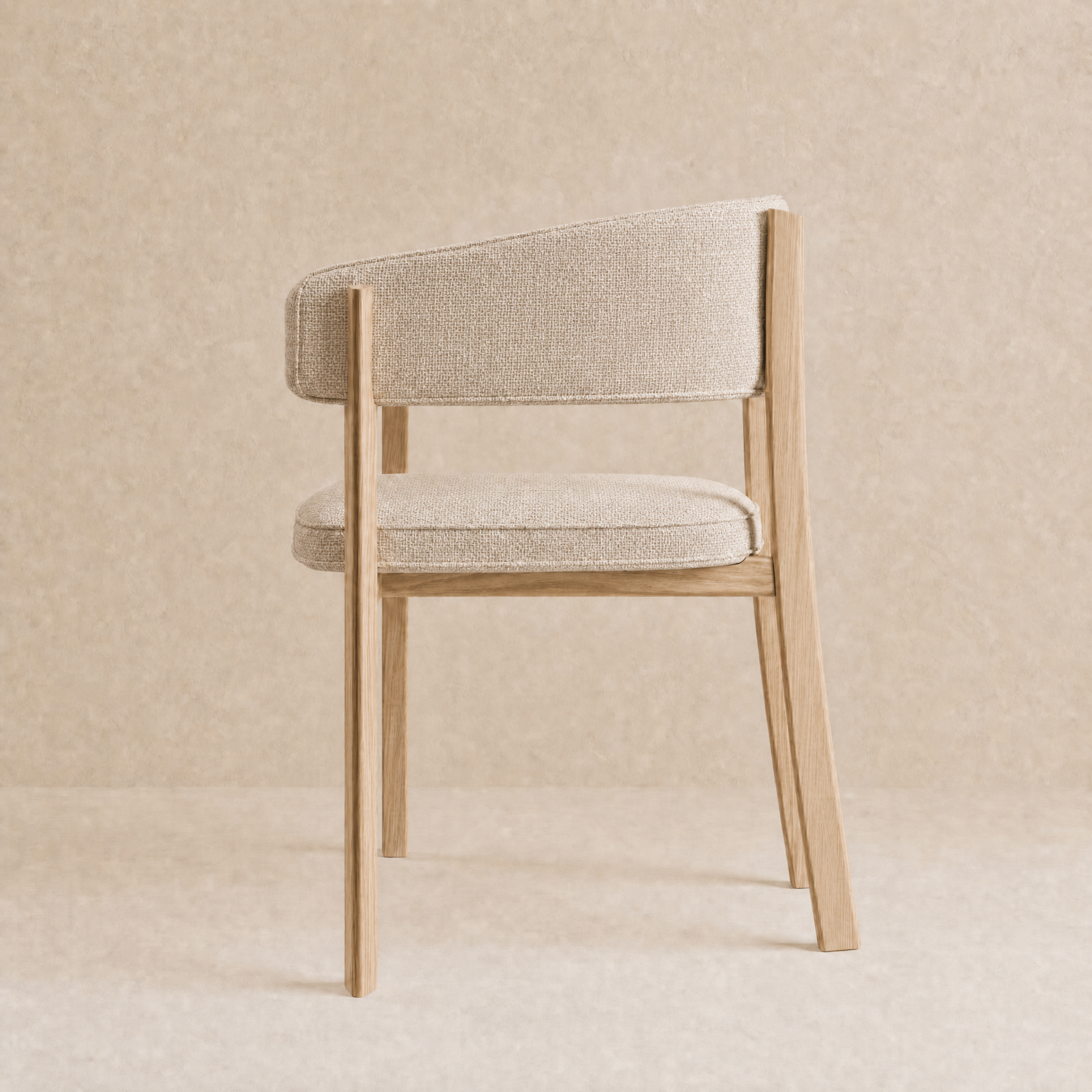 Avila Dining Chair – Stone Beige / Natural Oak
