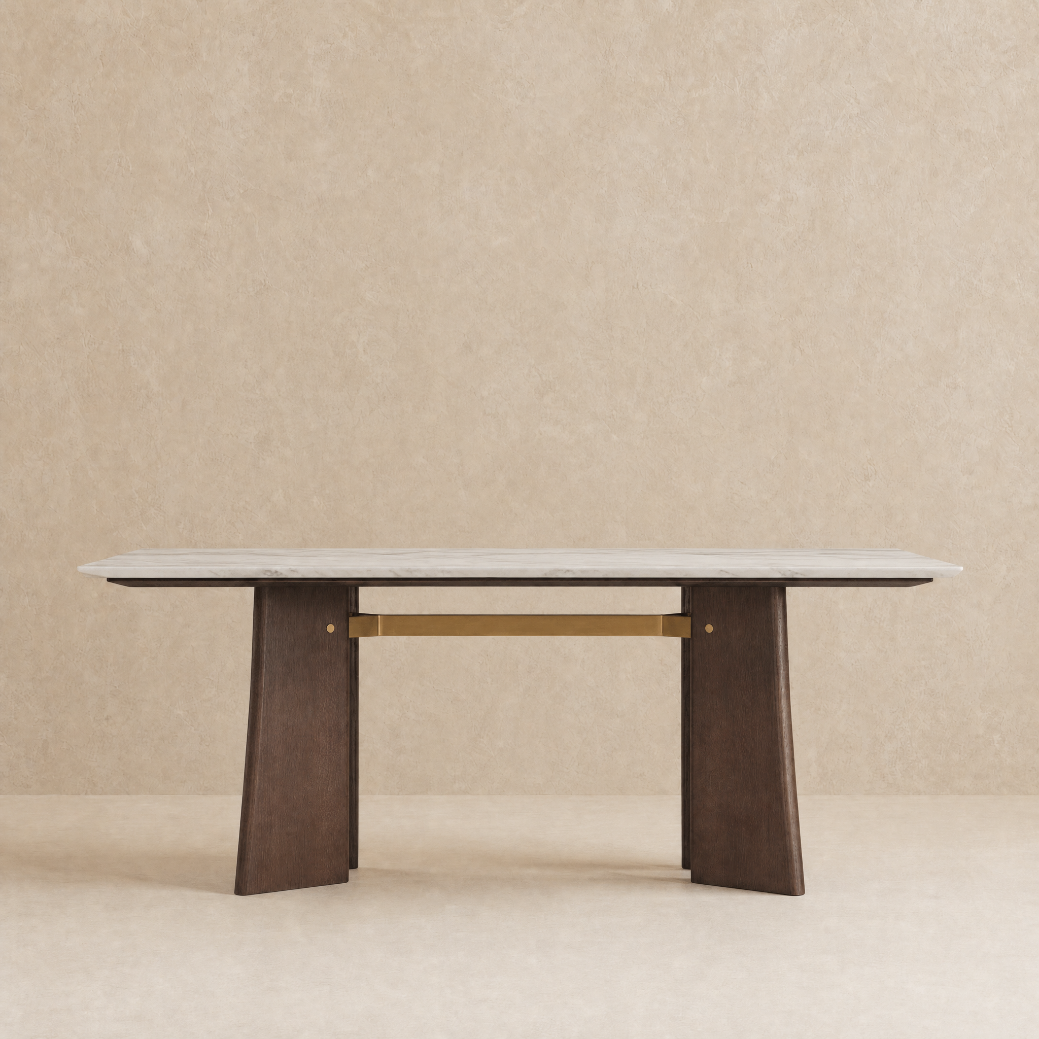 Balado Rectangular Dining Table - Arabescato Marble / Dark Oak