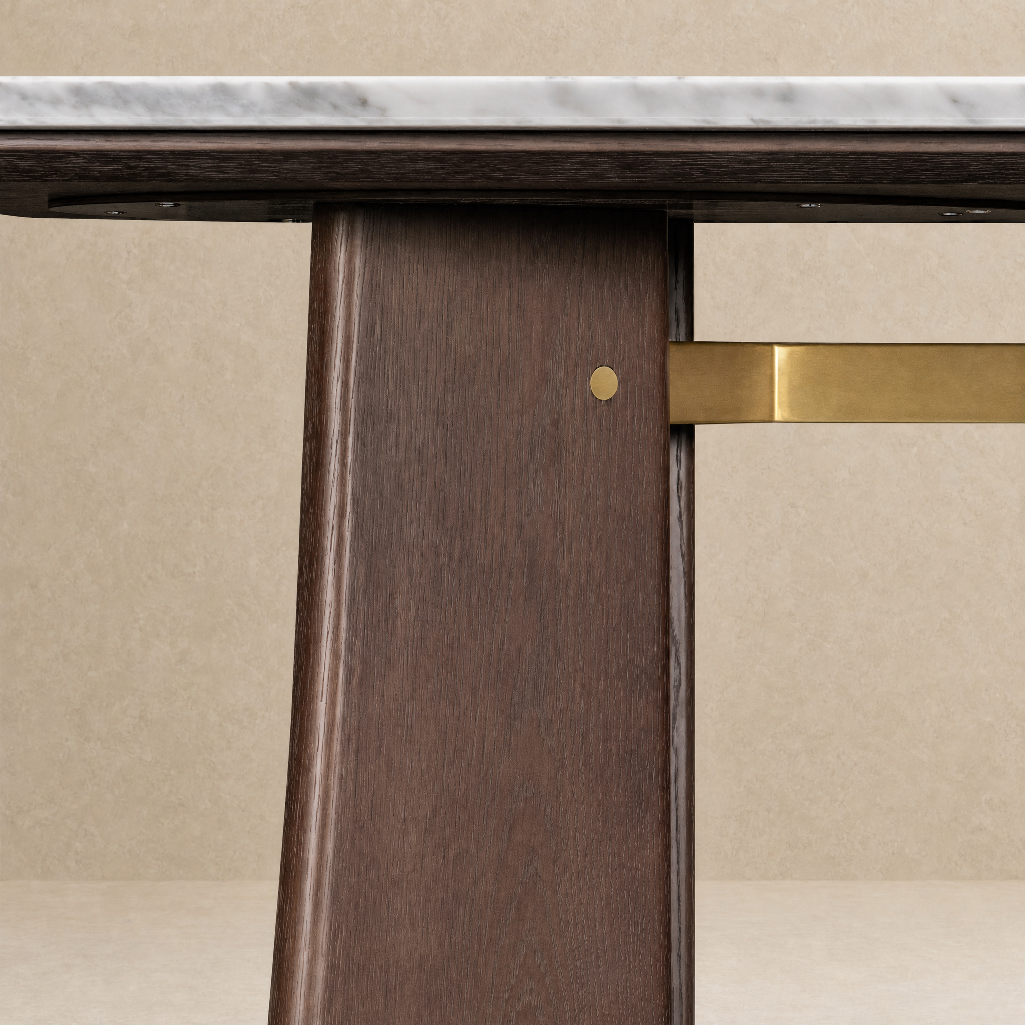 Balado Rectangular Dining Table - Arabescato Marble / Dark Oak