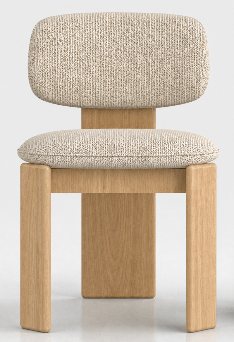 Gaba Dining Chair - Stone Beige / Natural Oak
