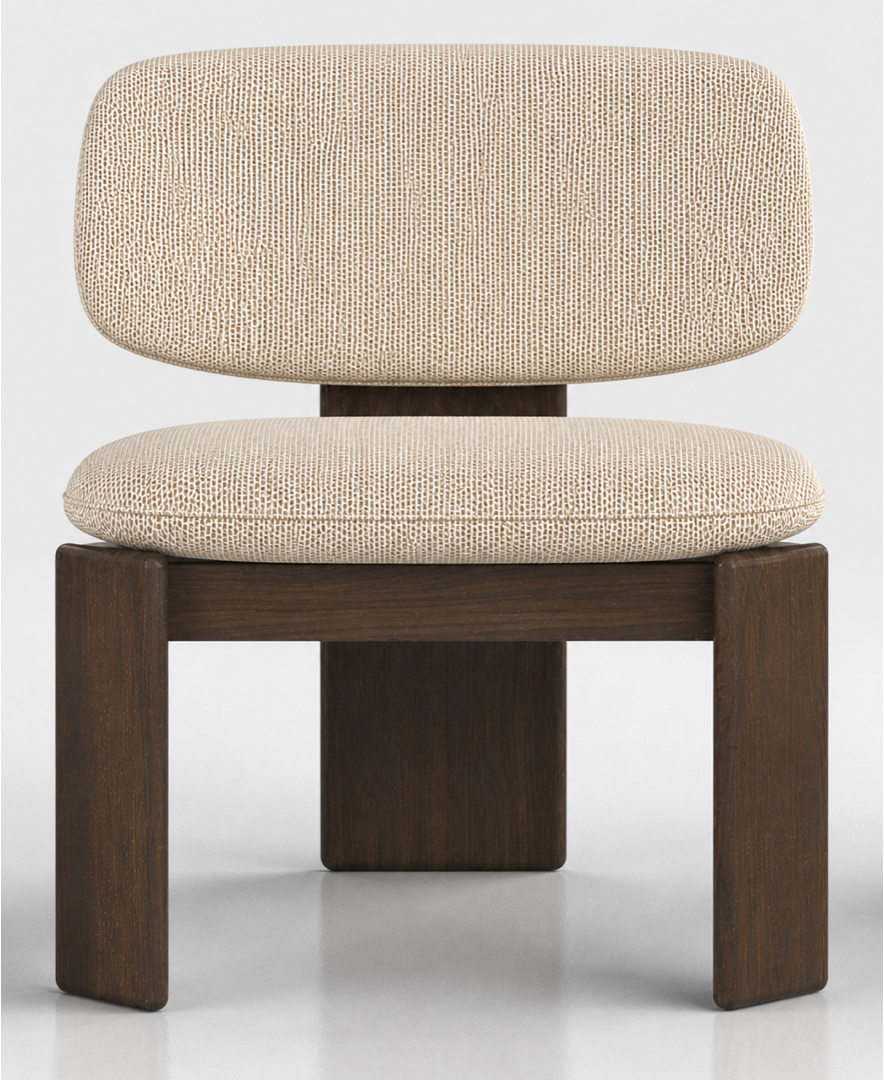 Gaba Lounge Chair - Olive Green / Dark Oak