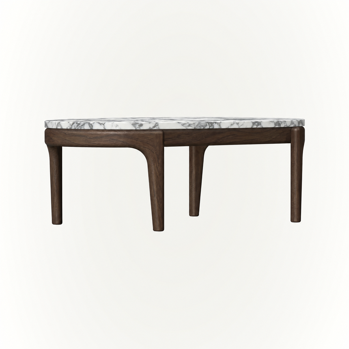 A substantial tabletop rests above a meticulously crafted base in the Tcha Low Coffee Table, presented by ACERKA Miami for contemporary living spaces.