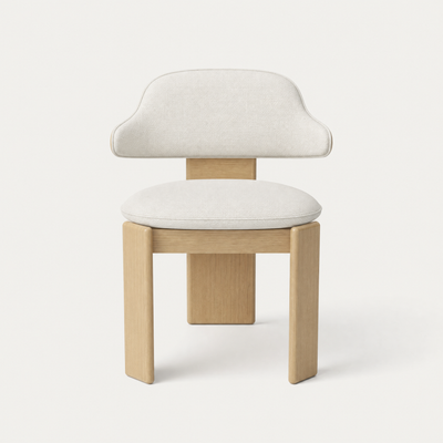 Gaba Dining Armchair – Alpine White / Natural Oak, designed by Valerio Sommella.