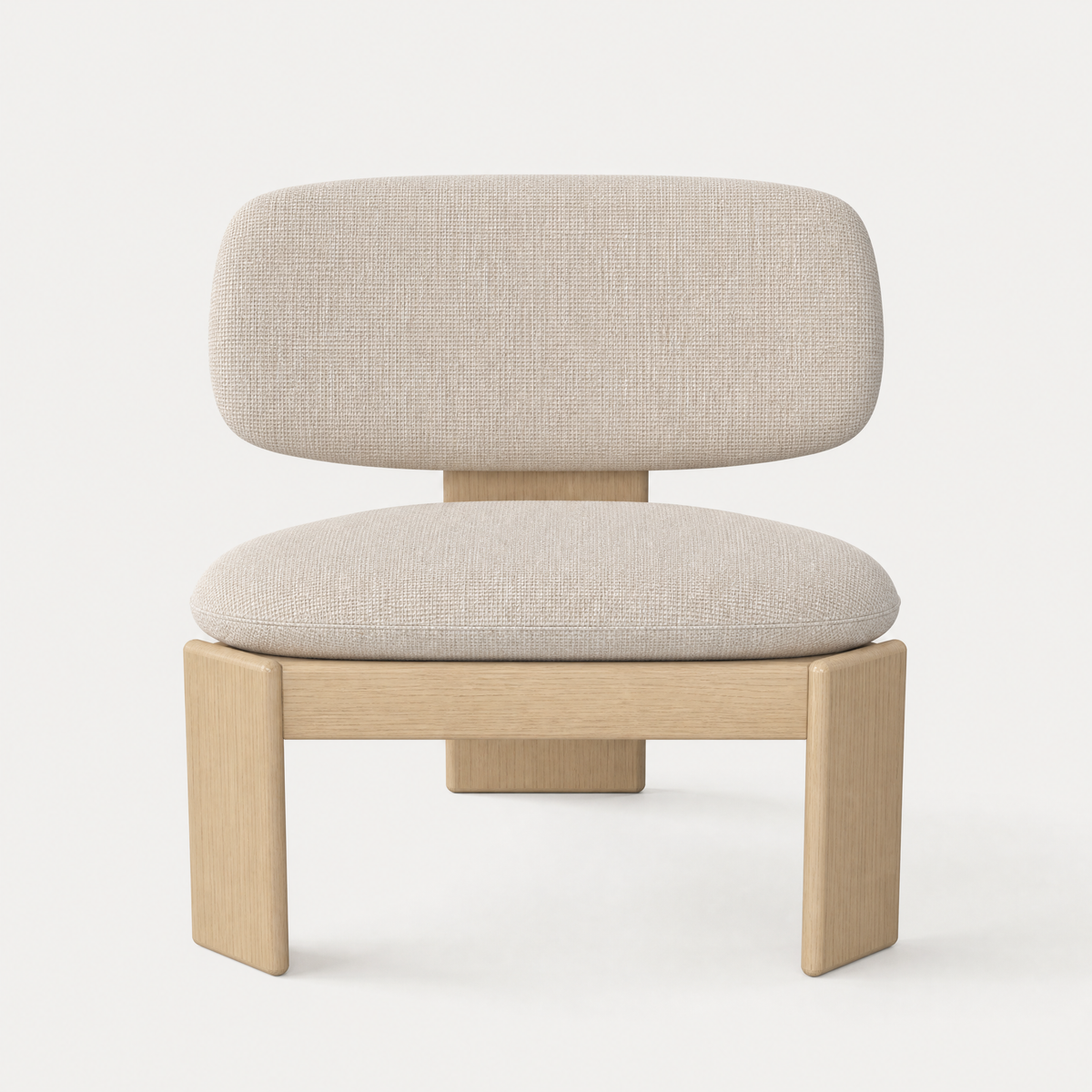 Gaba Lounge Chair – Stone Beige / Natural Oak, designed by Valerio Sommella.