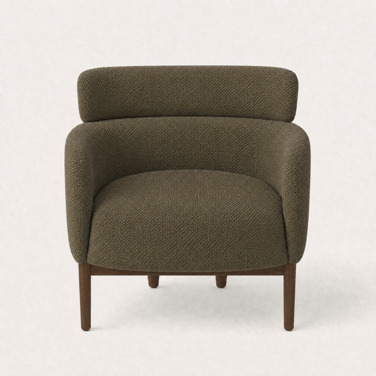 Sia Accent Chair – Olive Green / Dark Oak, designed by Ramón Esteve.