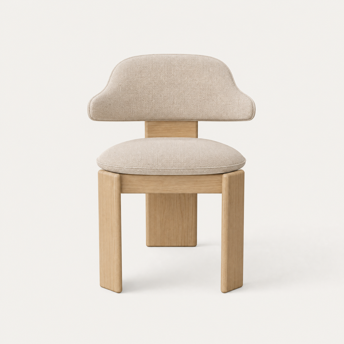 Gaba Dining Armchair – Stone Beige / Natural Oak, designed by Valerio Sommella.