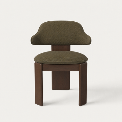 Rich American oak frames the softly cushioned Gaba Dining Armchair by Valerio Sommella, a refined seating design available at ACERKA Miami.