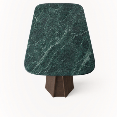 The Chuli Rectangular Dining Table brings Valerio Sommella’s sculptural geometry to ACERKA Miami through a dramatic marble top and architectural twin-pedestal design.