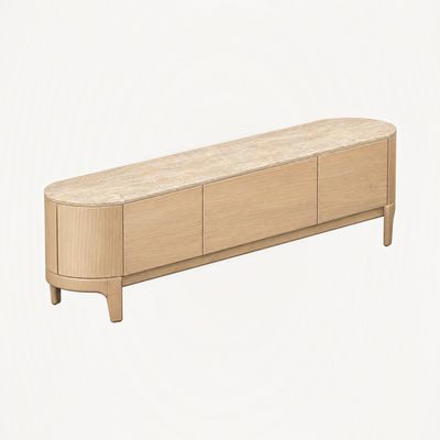 Tcha Media Cabinet - Travertine