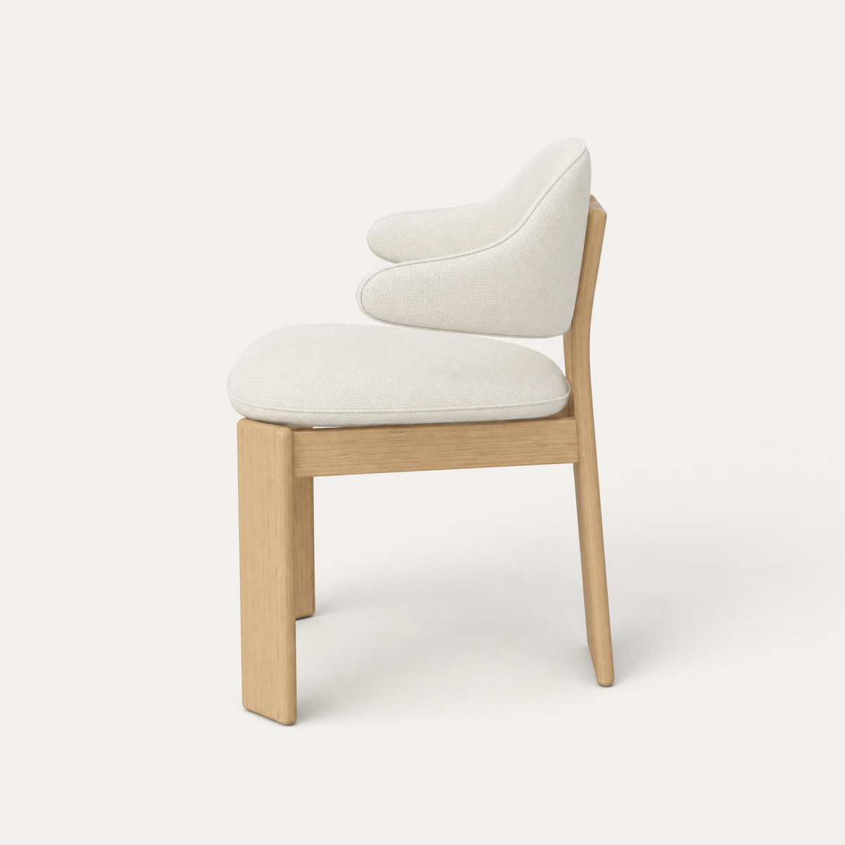 Gaba Dining Armchair – Alpine White / Natural Oak, designed by Valerio Sommella.