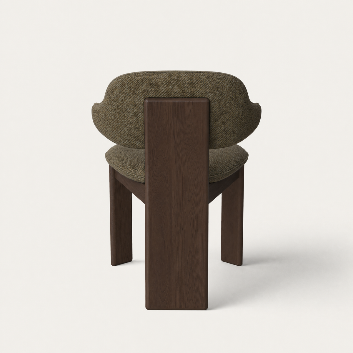 Designed by Valerio Sommella, the Gaba Dining Armchair at ACERKA Miami combines FSC-certified Dark Oak with a supportive wraparound upholstered backrest.