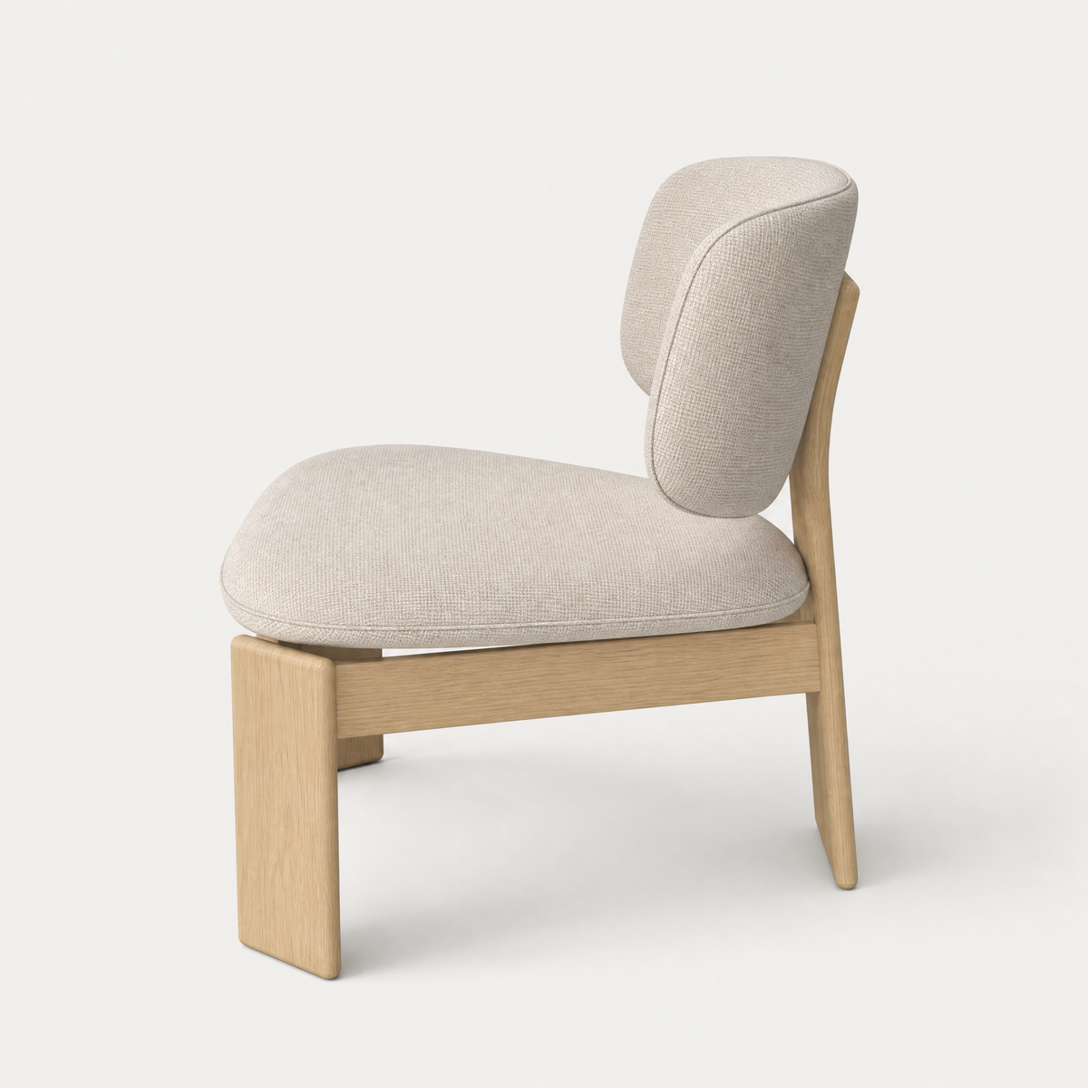 Gaba Lounge Chair – Stone Beige / Natural Oak, designed by Valerio Sommella.