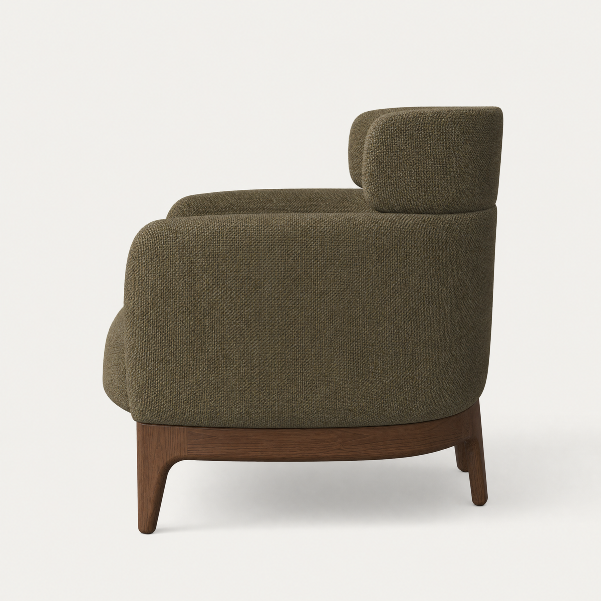 Sia Accent Chair – Olive Green / Dark Oak, designed by Ramón Esteve.
