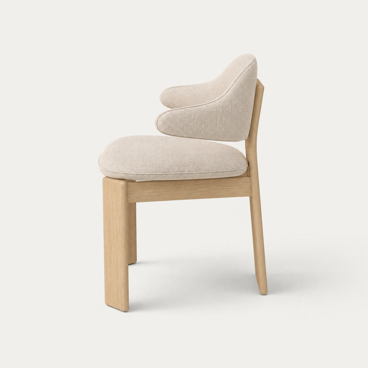 Gaba Dining Armchair – Stone Beige / Natural Oak, designed by Valerio Sommella.