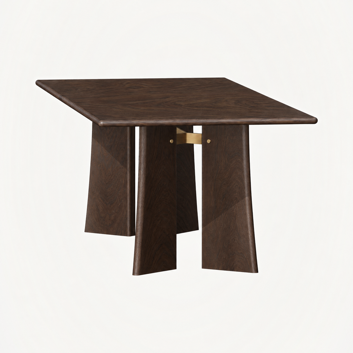 The Balado Rectangular Dining Table brings rich oak grain, clean geometry, and warm metallic detailing to the ACERKA Miami collection.