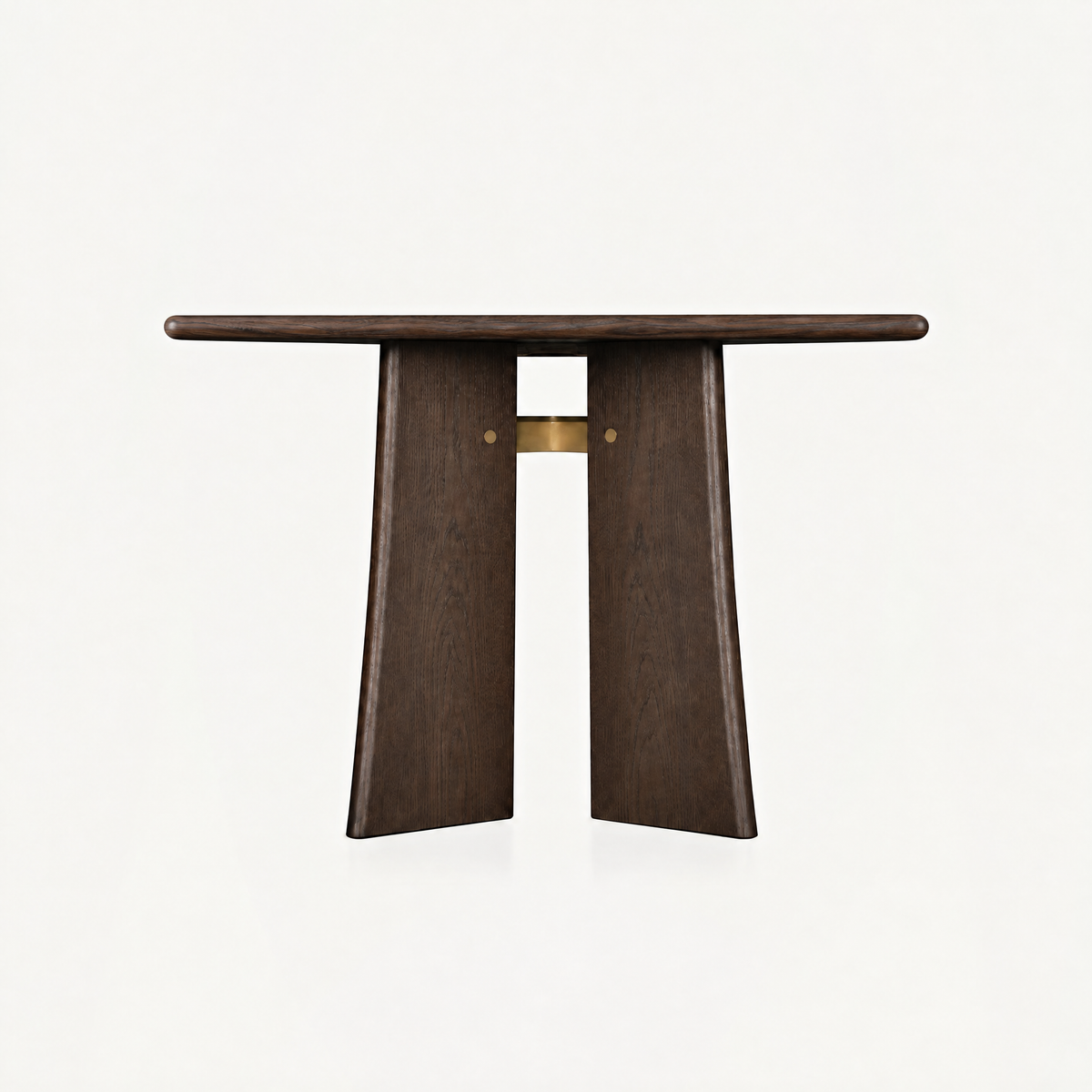 Rich American Oak and distinctive brass detailing shape the Balado Rectangular Dining Table by Francesco Meda, bringing sculptural character to ACERKA Miami.