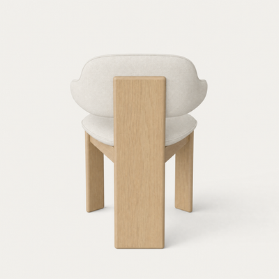 Gaba Dining Armchair – Alpine White / Natural Oak, designed by Valerio Sommella.