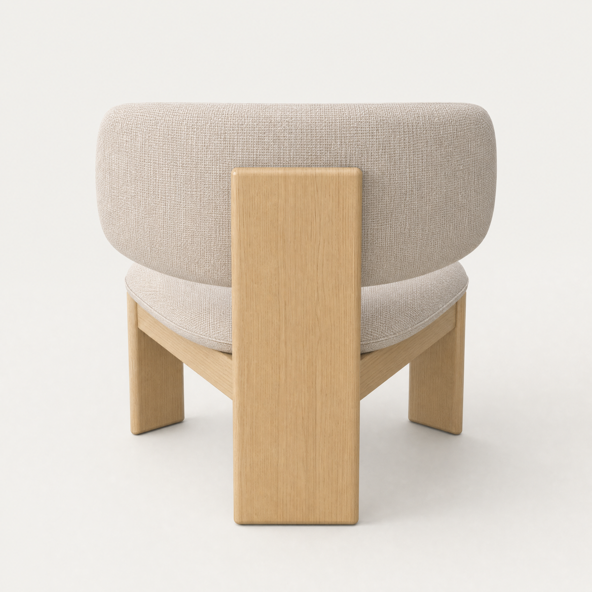 Gaba Lounge Chair – Stone Beige / Natural Oak, designed by Valerio Sommella.