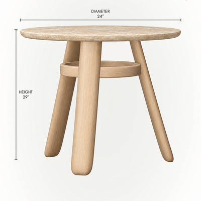The Lifa Side Table by Ramón Esteve features a sculptural solid oak frame, softly rounded edges, angled legs, and an integrated lower shelf for ACERKA Miami.
