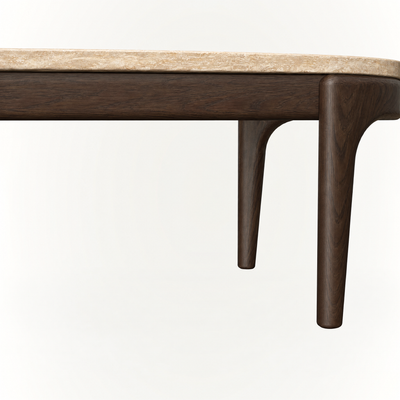 A broad surface and understated architectural form give ACERKA Miami’s Tcha Low Coffee Table its distinctive character for contemporary lounge settings.