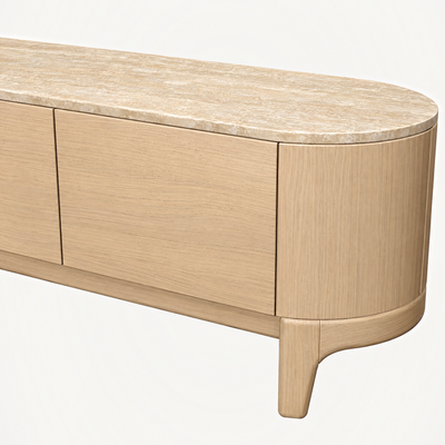 Tcha Media Cabinet - Travertine